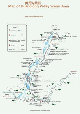 Map of Huanglong Valley 