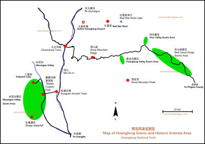 Huanglong Scenic and Historic Interest Area Maps