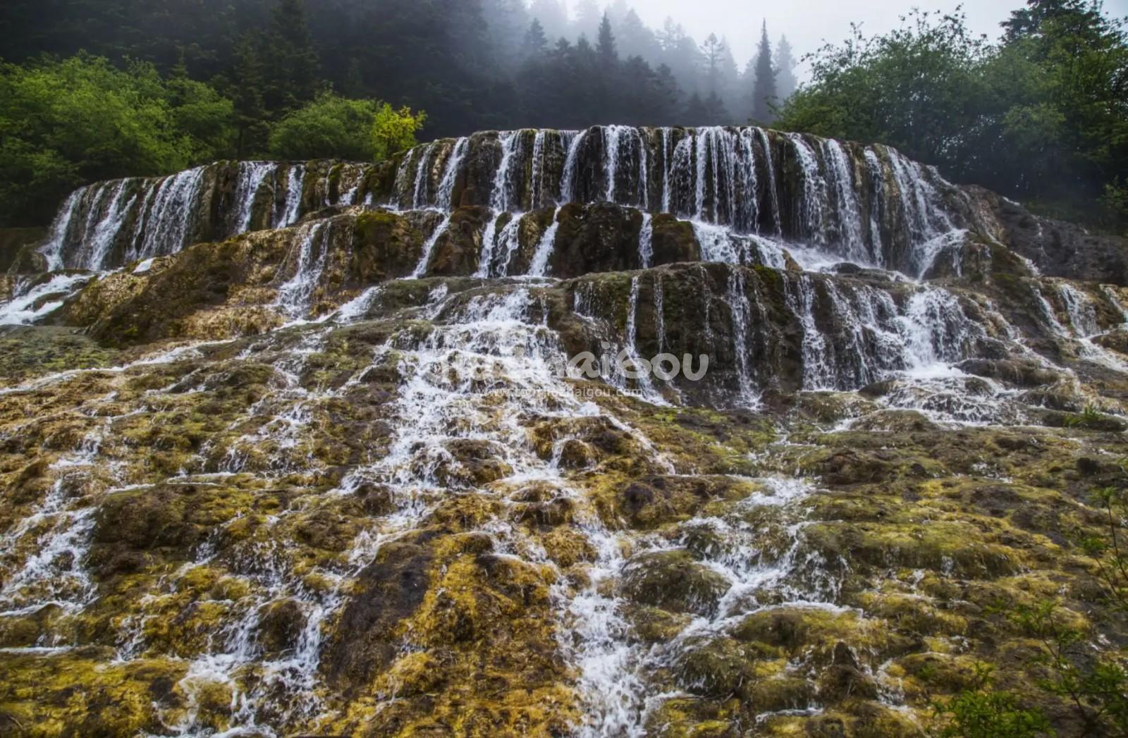 The Calcareous Waterfall in Yellow Dragon Valley