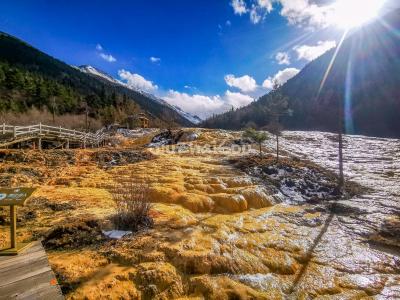Golden Sand Pavement - Huanglong Valley, Sichuan
