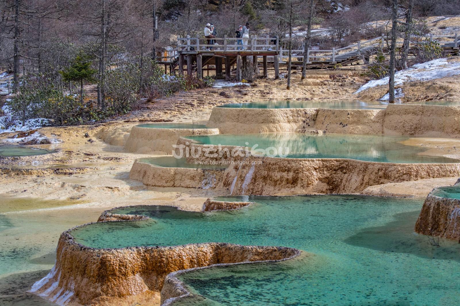 Flamboyant Pools in Huanglong Valley, China