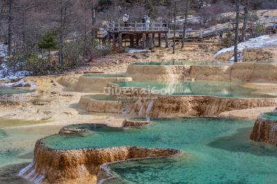 Flamboyant Pools in Huanglong Valley, China