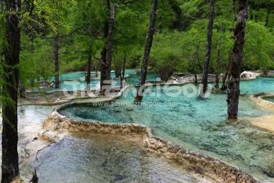 the Bonsai Pools in Huanglong Valley