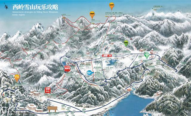 Map of Xiling Snow Mountain